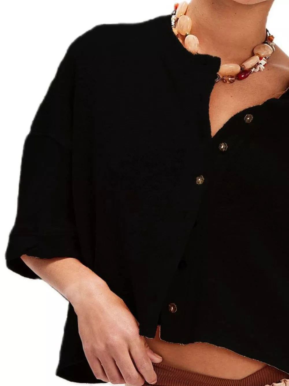 Button-Front Half Sleeve Cardigan, image 17