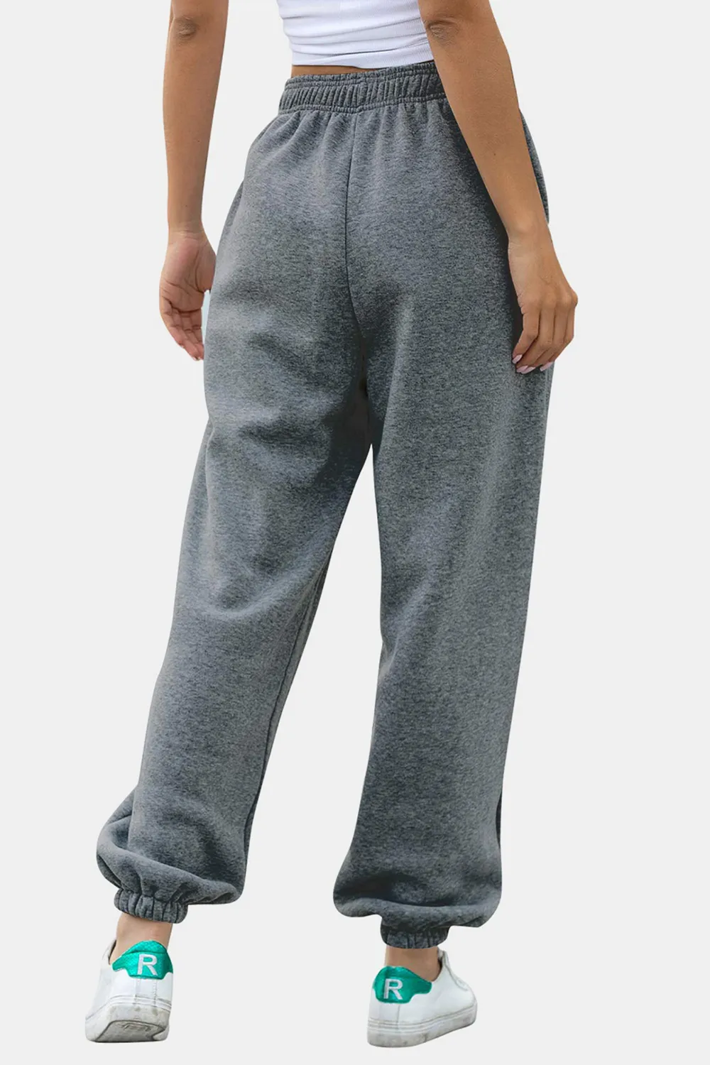 Elastic Waist Joggers with Pockets, image 12