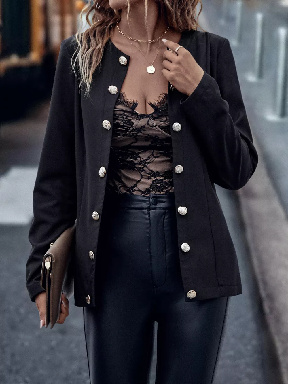 Solid Color Long Sleeve Outerwear