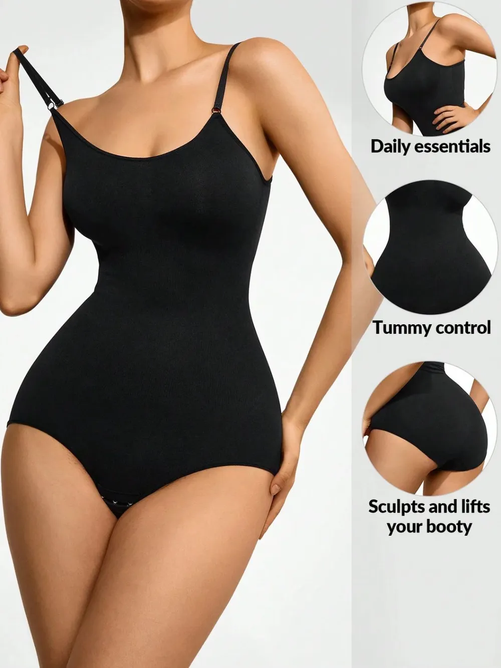 Full Size Scoop Neck Butt Lifting Bodysuit, image 11