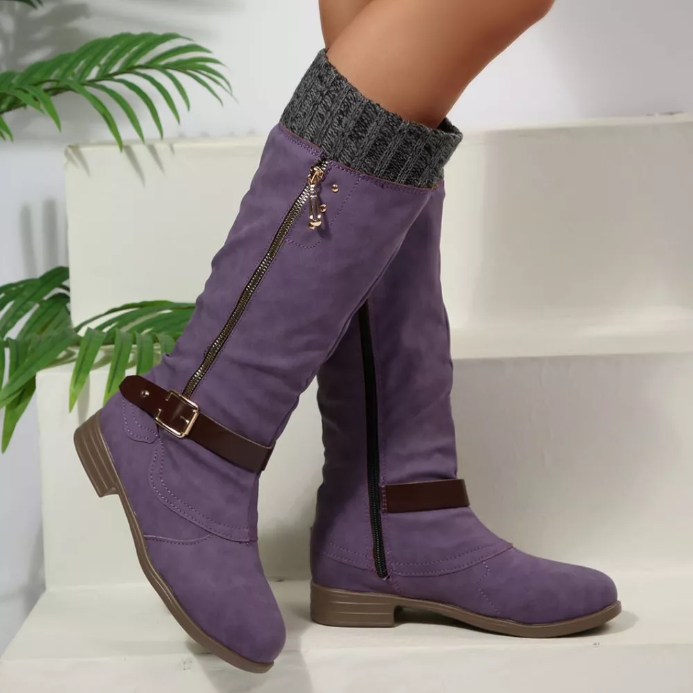 Round Toe Block Heels Boots, image 29