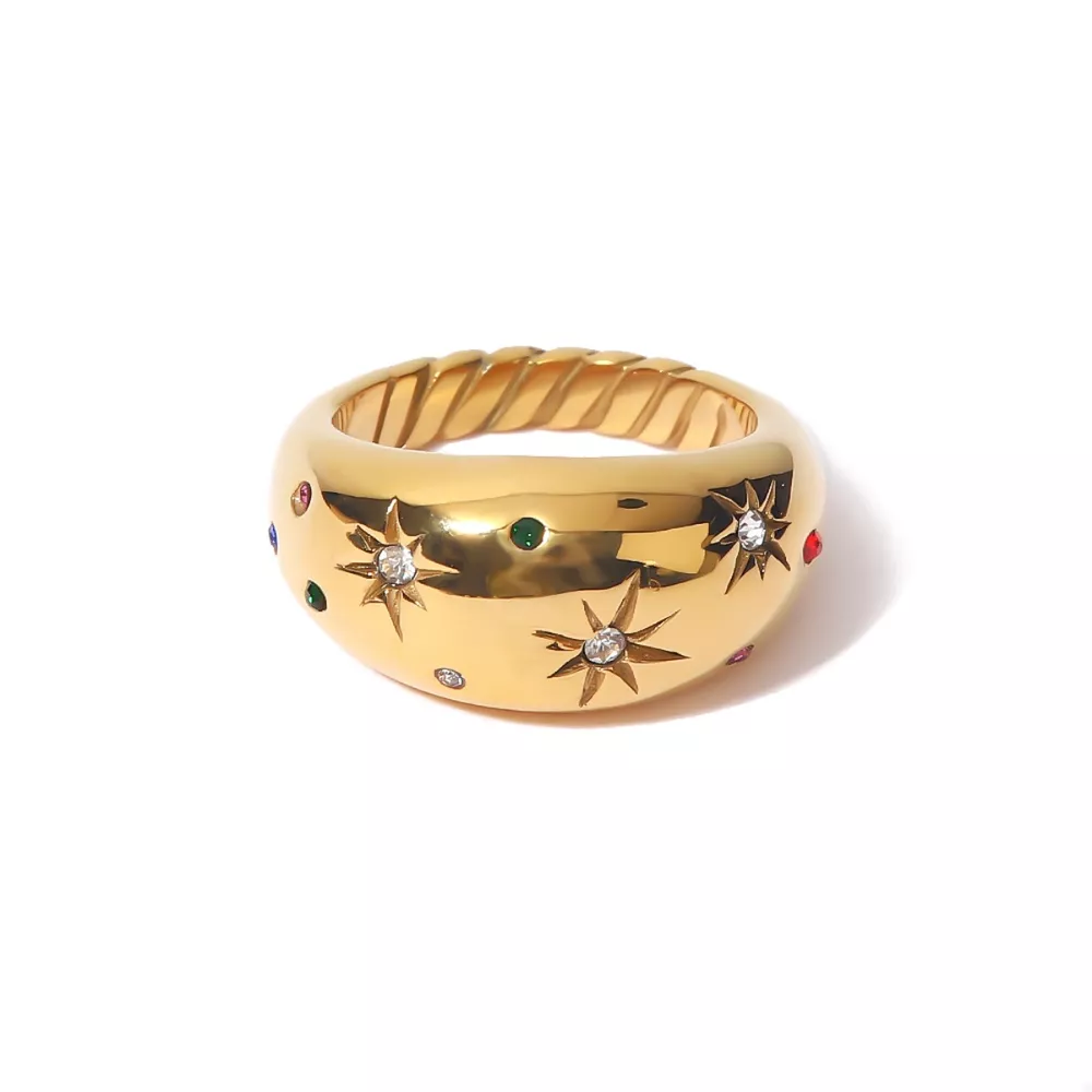 18K Gold-Plated Zircon Ring, image 7