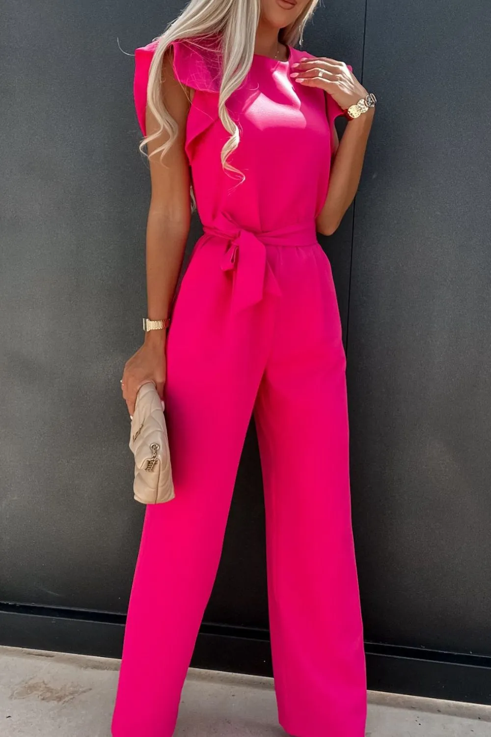 Round Neck Cap Sleeve Jumpsuit, image 15