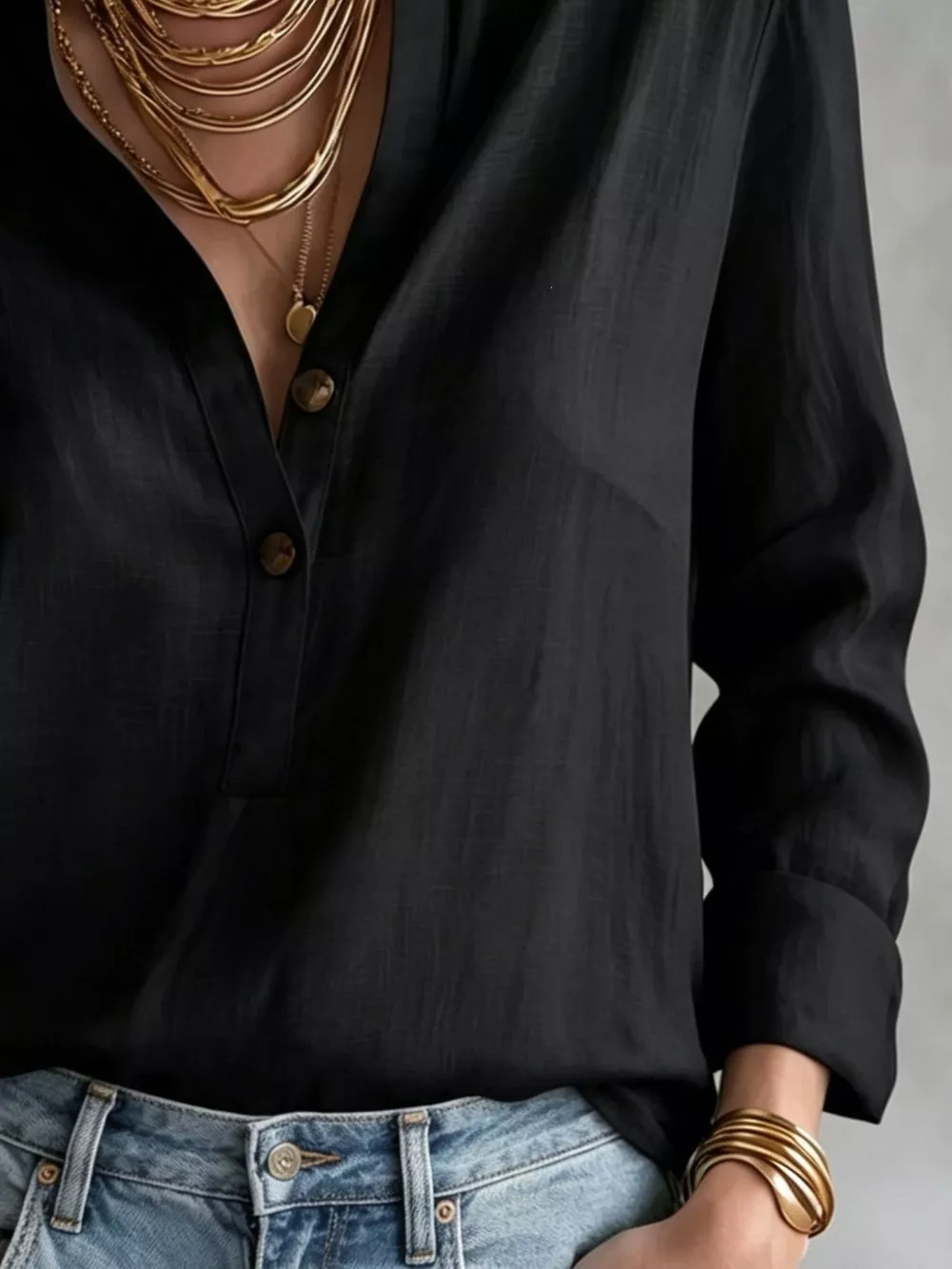 Button Detail Long Sleeve Blouse, image 12