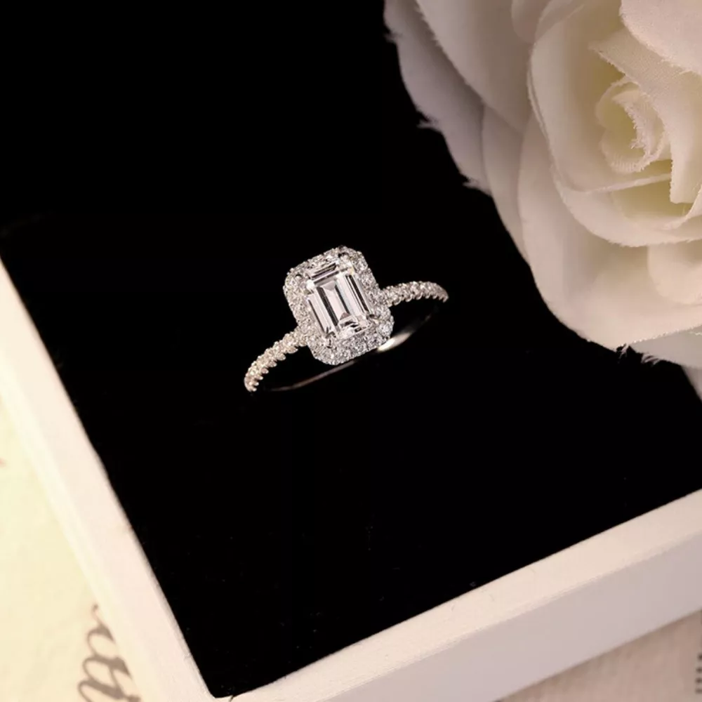 1 Carat Moissanite 925 Sterling Silver Ring, image 2