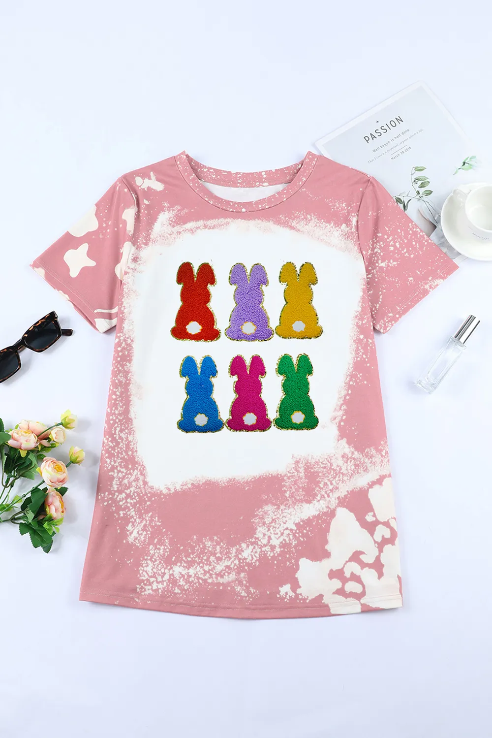 Rabbit Round Neck Short Sleeve T-Shirt, image 5