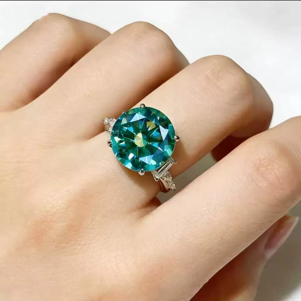 8 Carat Moissanite 925 Sterling Silver Ring, image 5