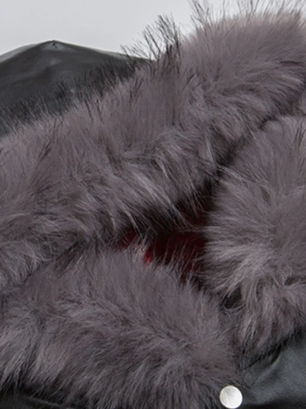 Men's Leather Bomber Jacket with Faux Fur Hood, image 4