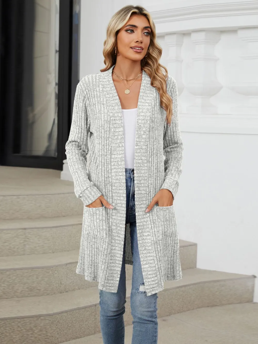 Open Front Long Sleeve Cardigan, image 12