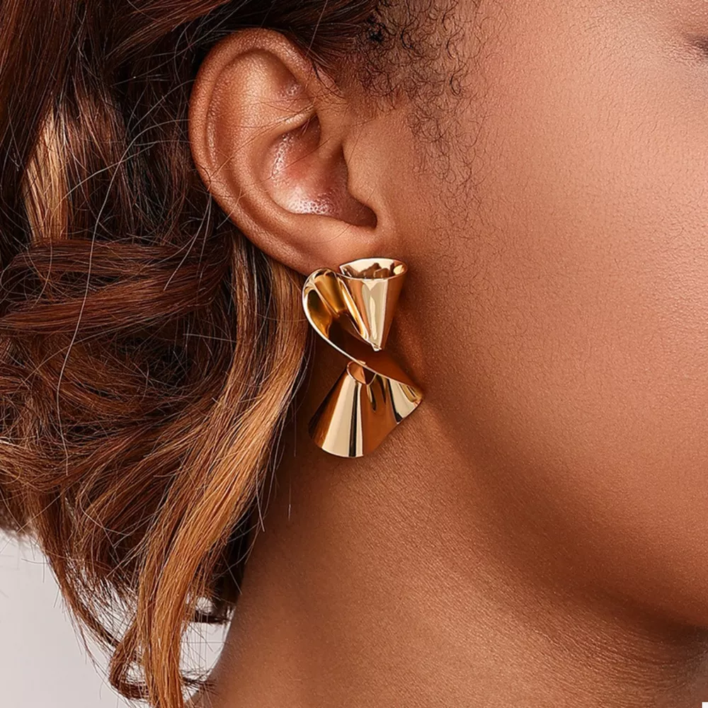 18K Gold-Plated Twist Earrings, image 5