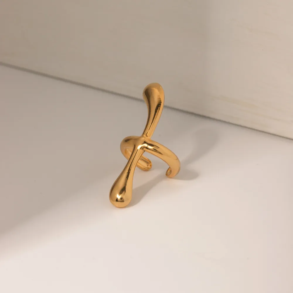 18K Gold-Plated Stainless Steel Cuff Earrings, image 4
