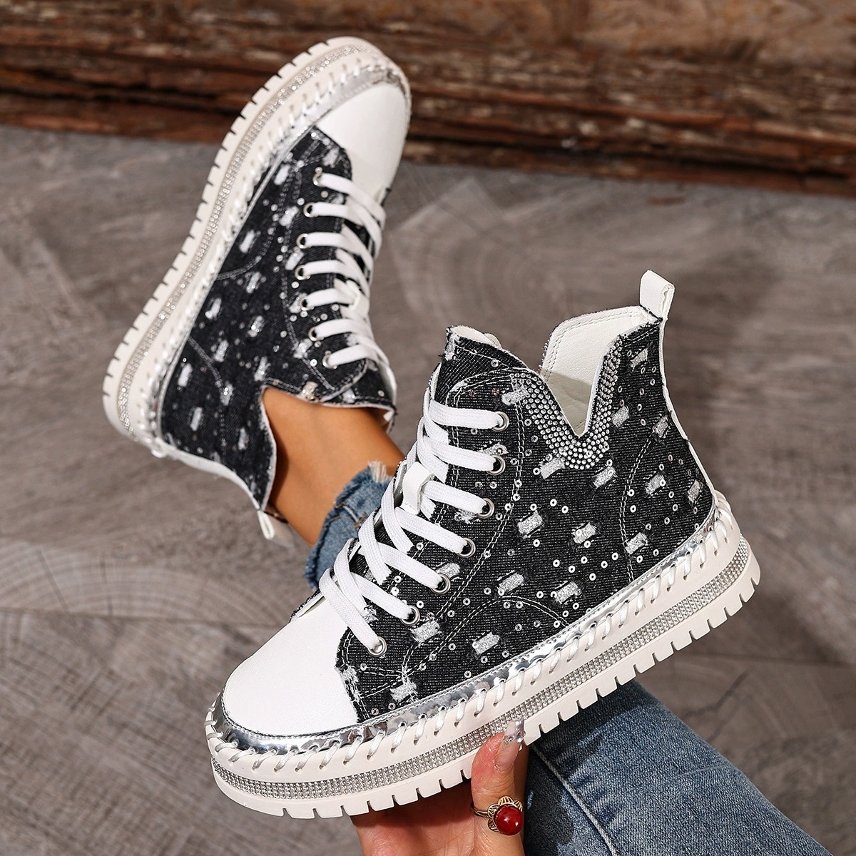 Lace Up Platform Sneakers, image 4