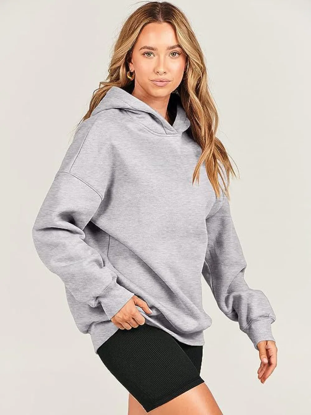 Dropped Shoulder Long Sleeve Hoodie, image 4