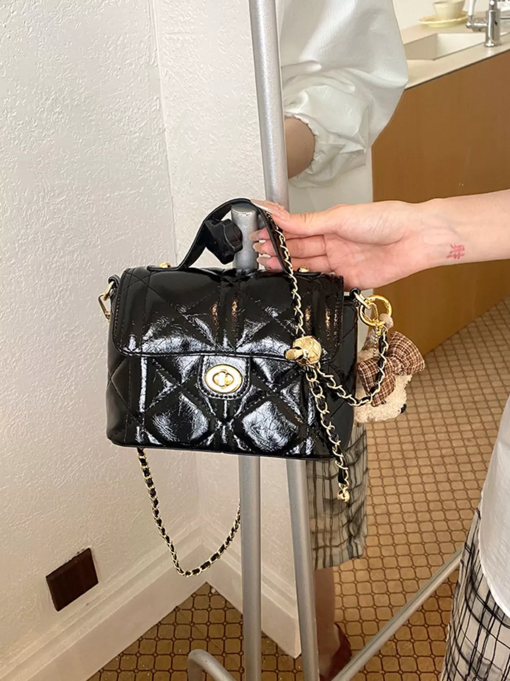 Quilted Leather Crossbody Bag, image 6