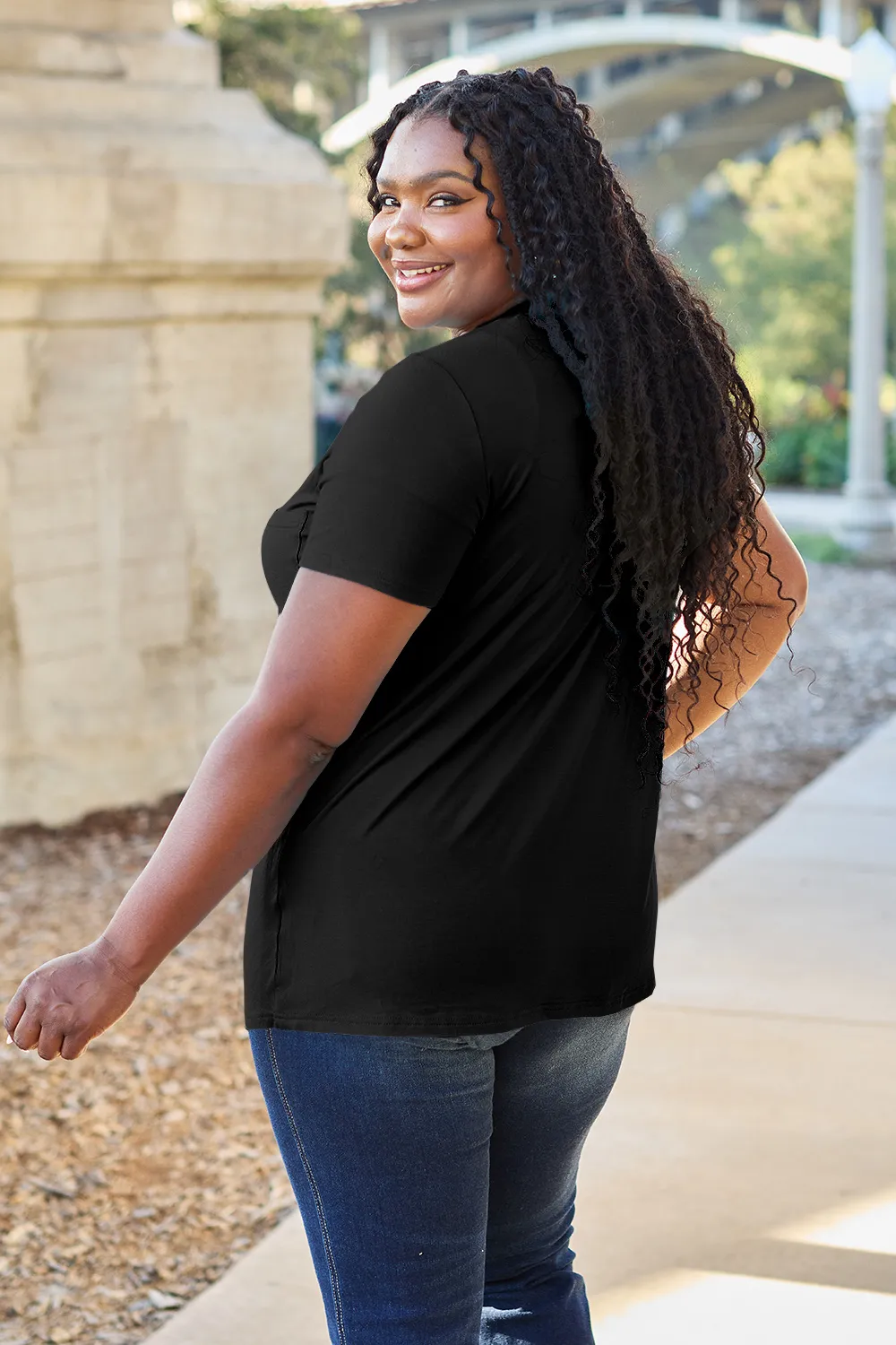 Bamboo Full Size V-Neck Short Sleeve T-Shirt, image 27