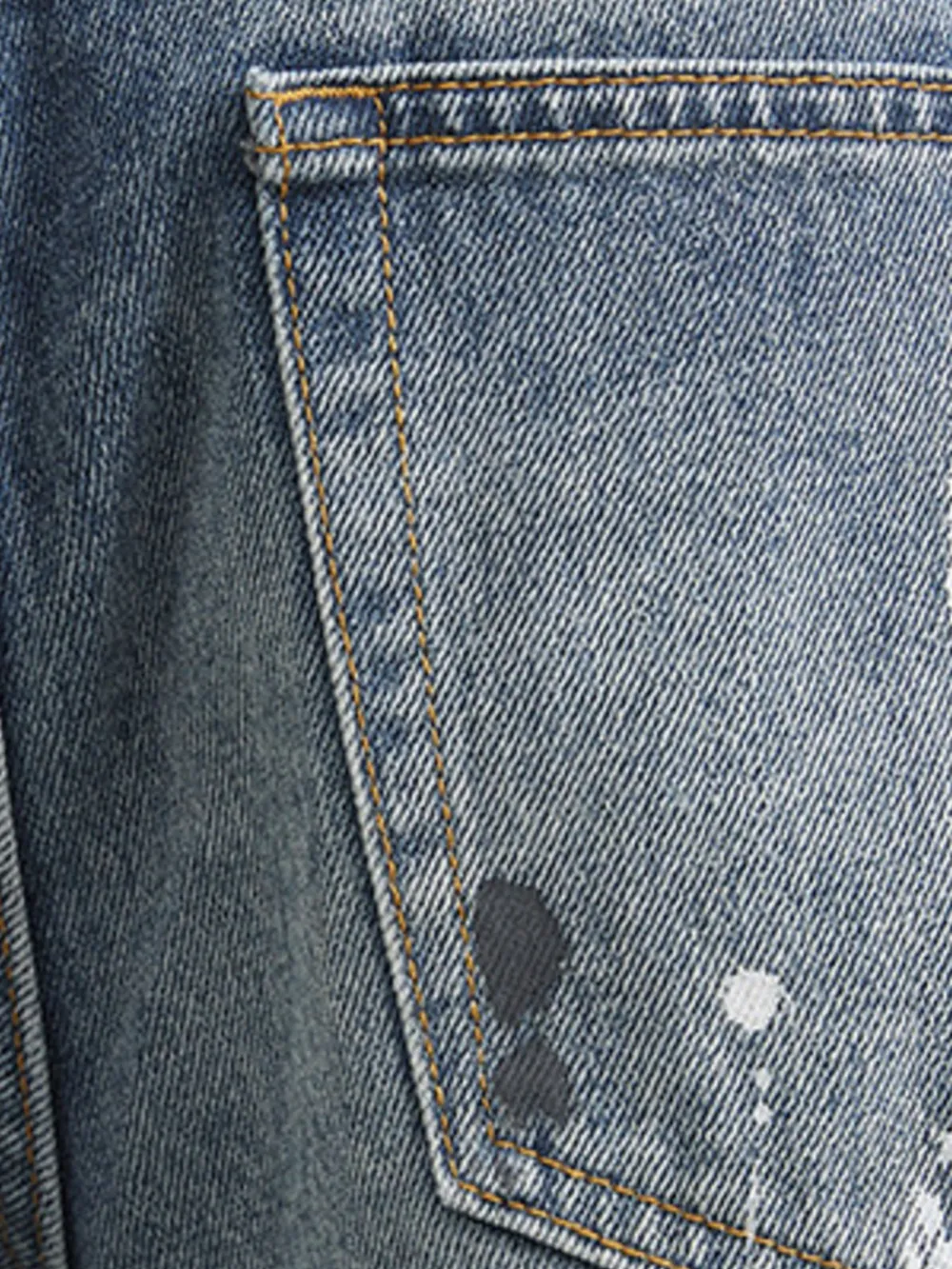Men's Distressed Paint Splatter Relaxed Fit Jeans, image 8