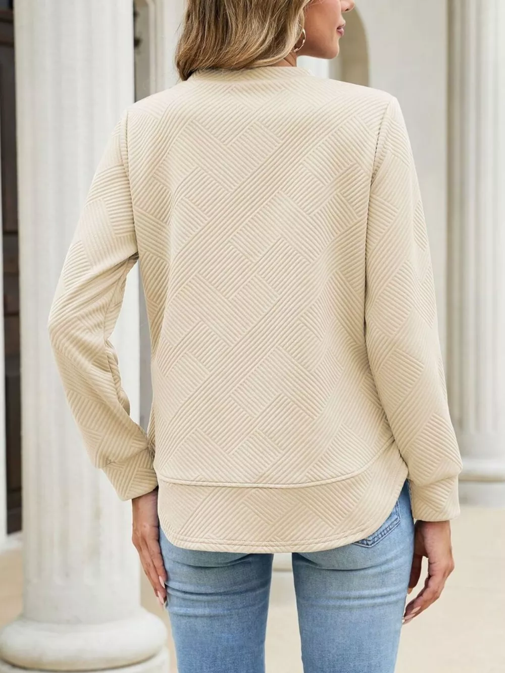 Textured Crew Neck Sweatshirt, image 12