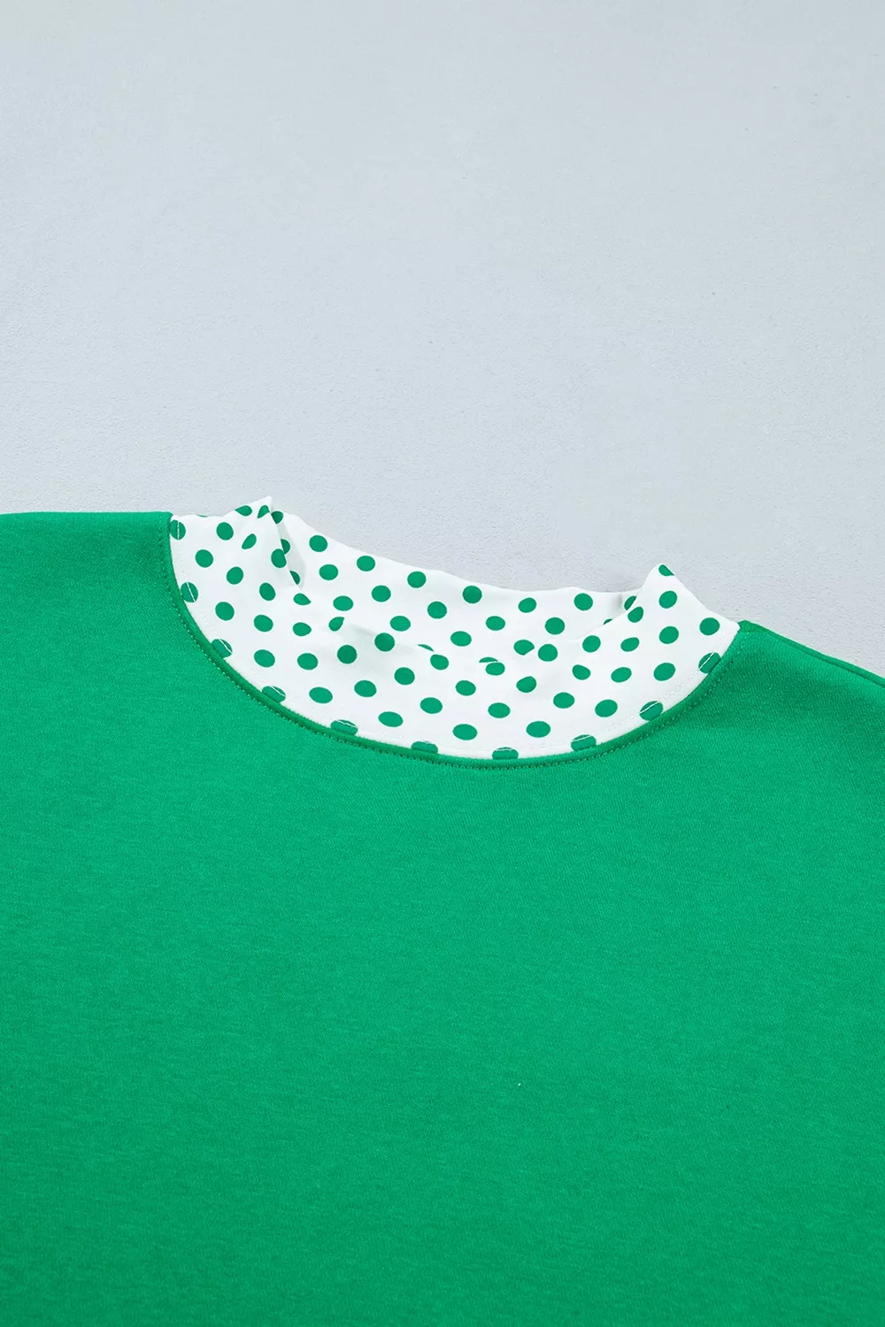 Polka Dot Trim Long Sleeve Sweatshirt and Shorts Set, image 5