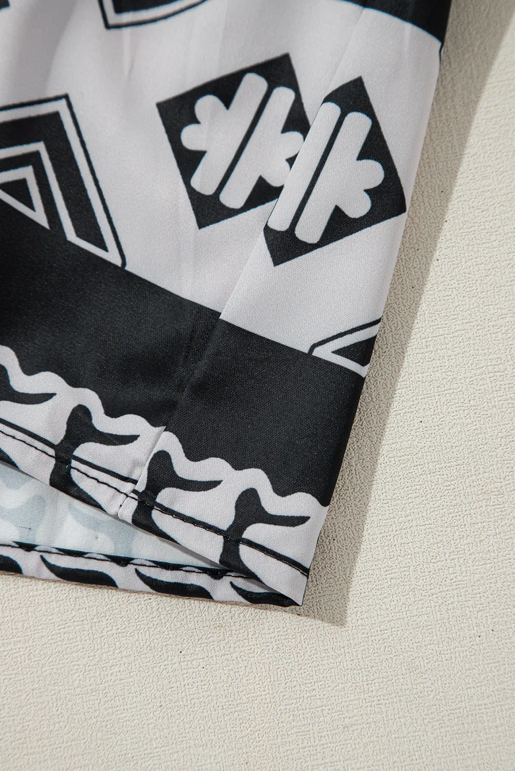 Tiered Printed Notched Half Sleeve Dress, image 6