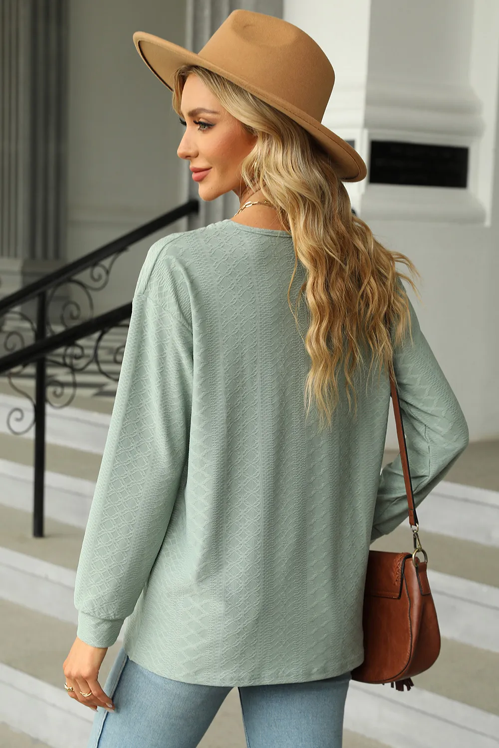 V-Neck Long Sleeve T-Shirt, image 25