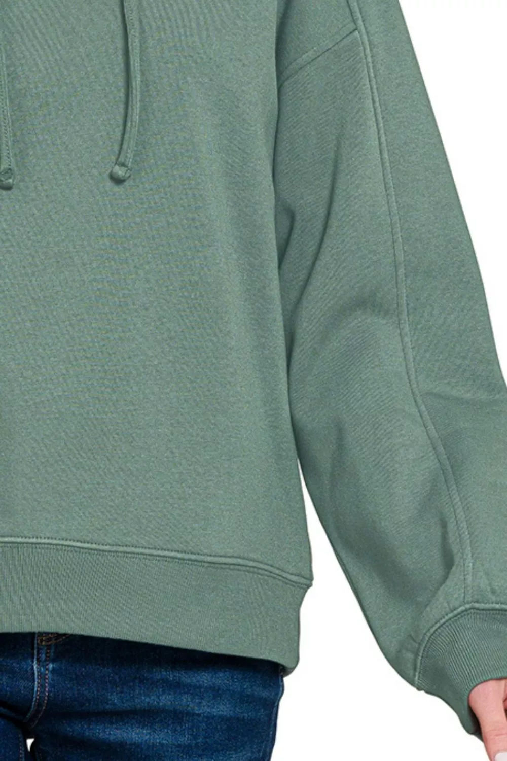 Drawstring Relaxed Fit Fleece Hoodie, image 3