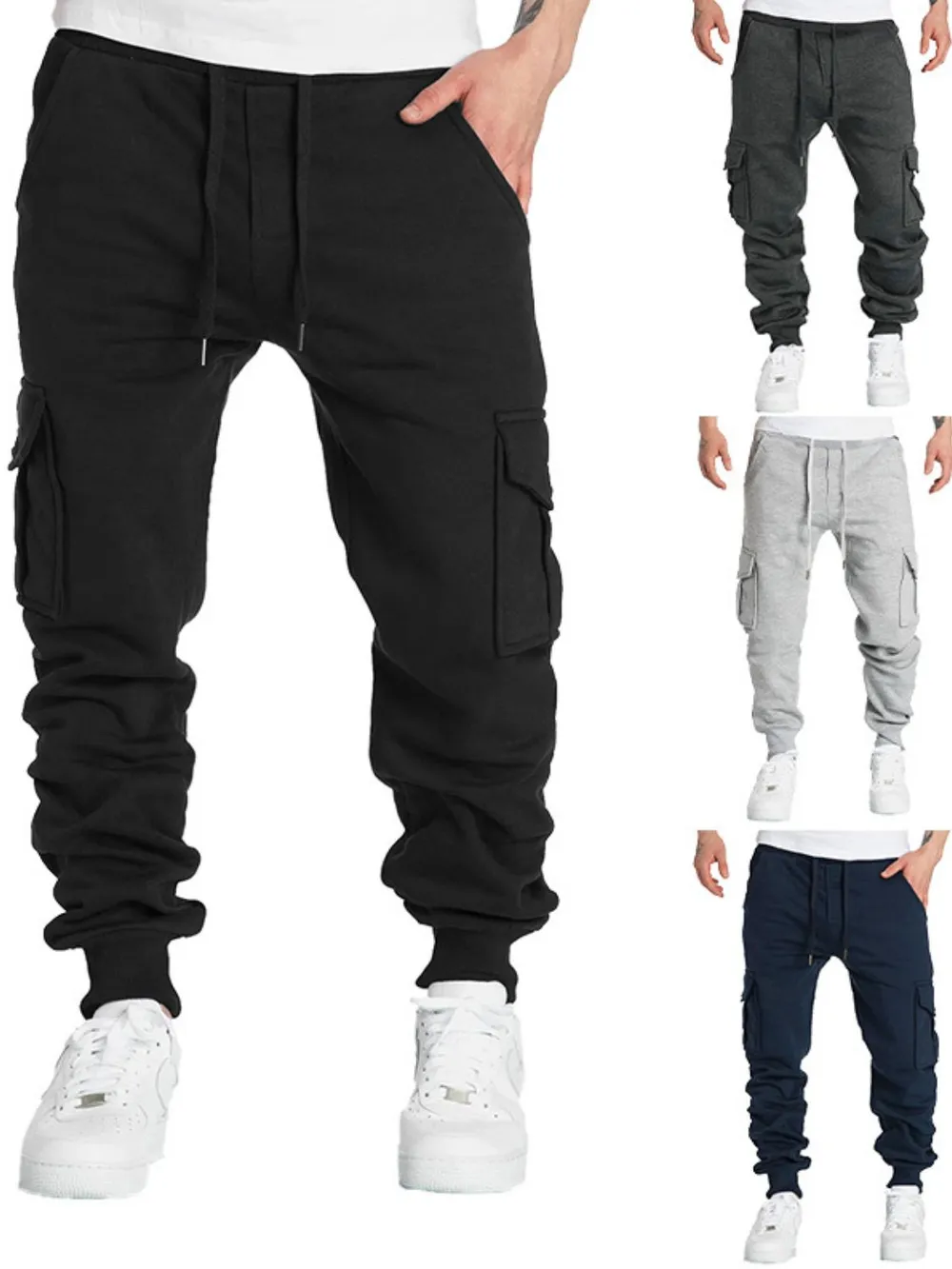 Men's Drawstring Pants with Pockets, image 2