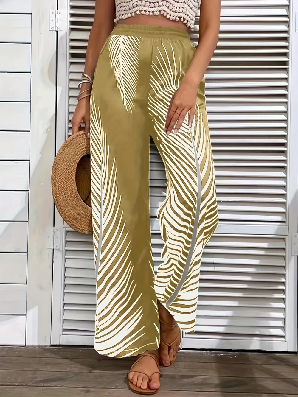 Printed Wide Leg Pants, image 7