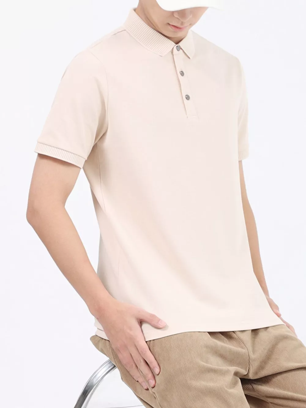 Men's Plus Size Button Detail Short Sleeve Polo, image 9
