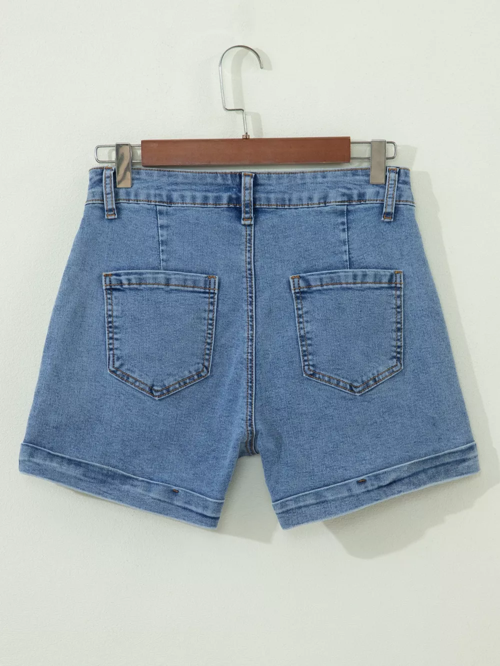 High-Waisted Denim Shorts, image 7