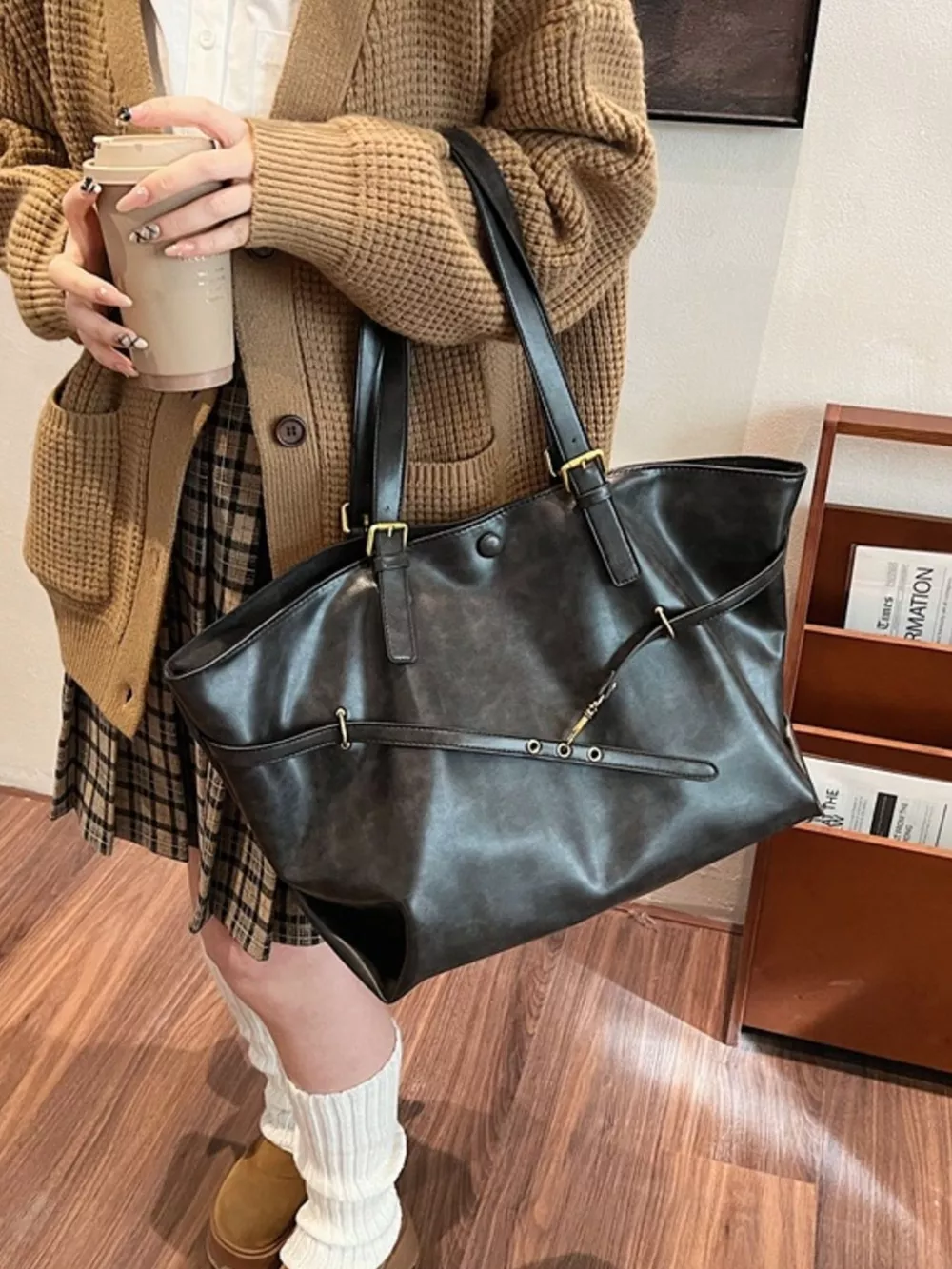PU Leather Tote Bag, image 2