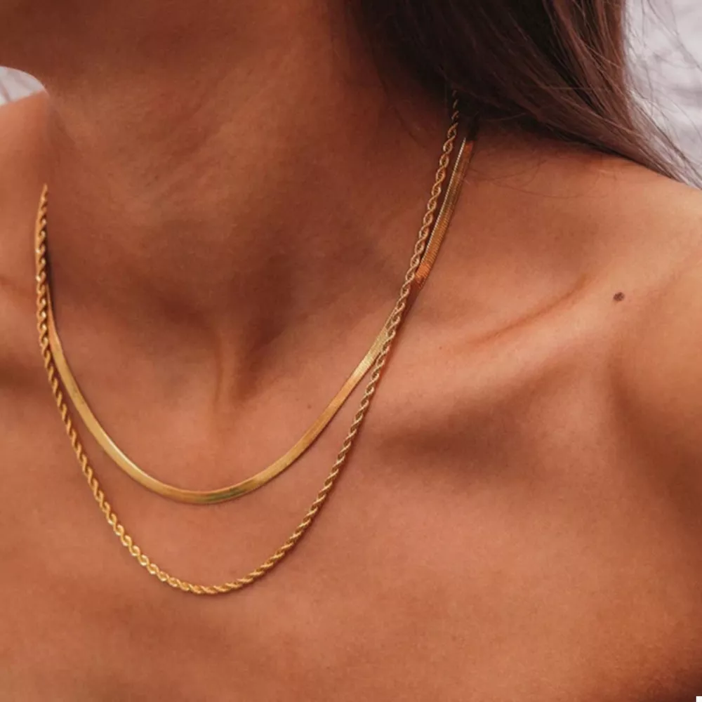 18K Gold-Plated Stainless Steel Layered Necklace, image 7
