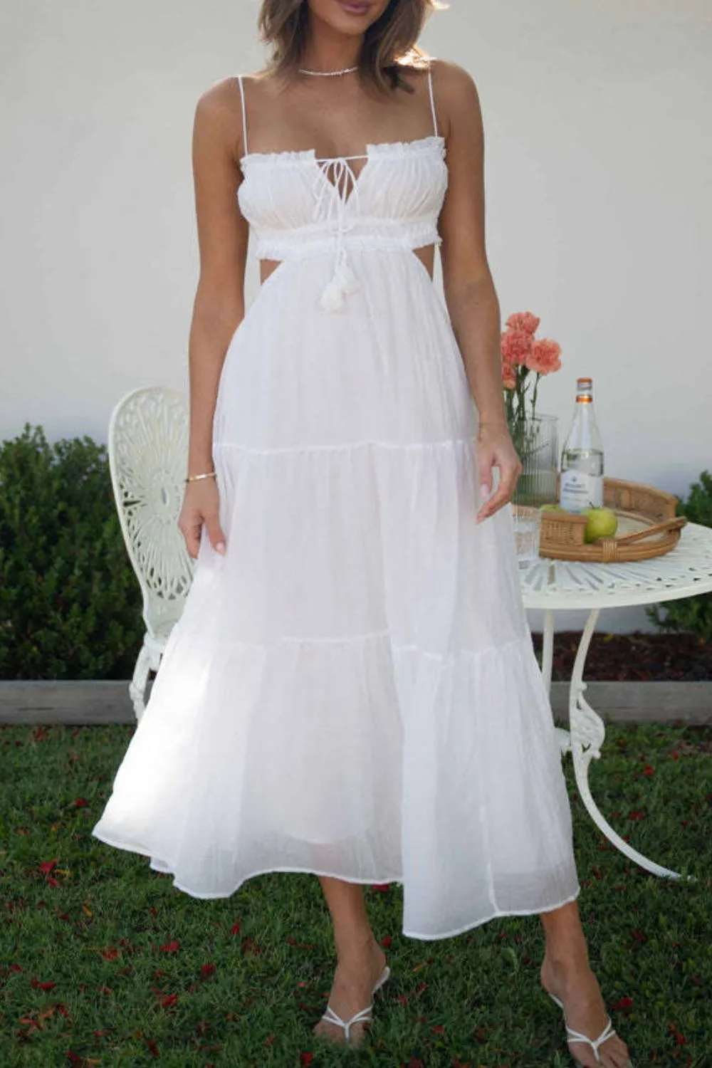Cutout Square Neck Midi Cami Dress, image 28