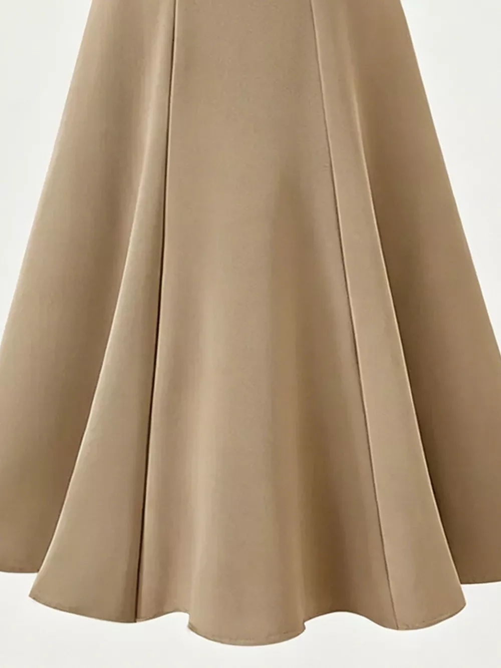 A-Line Midi Skirt with Elastic Waistband, image 8
