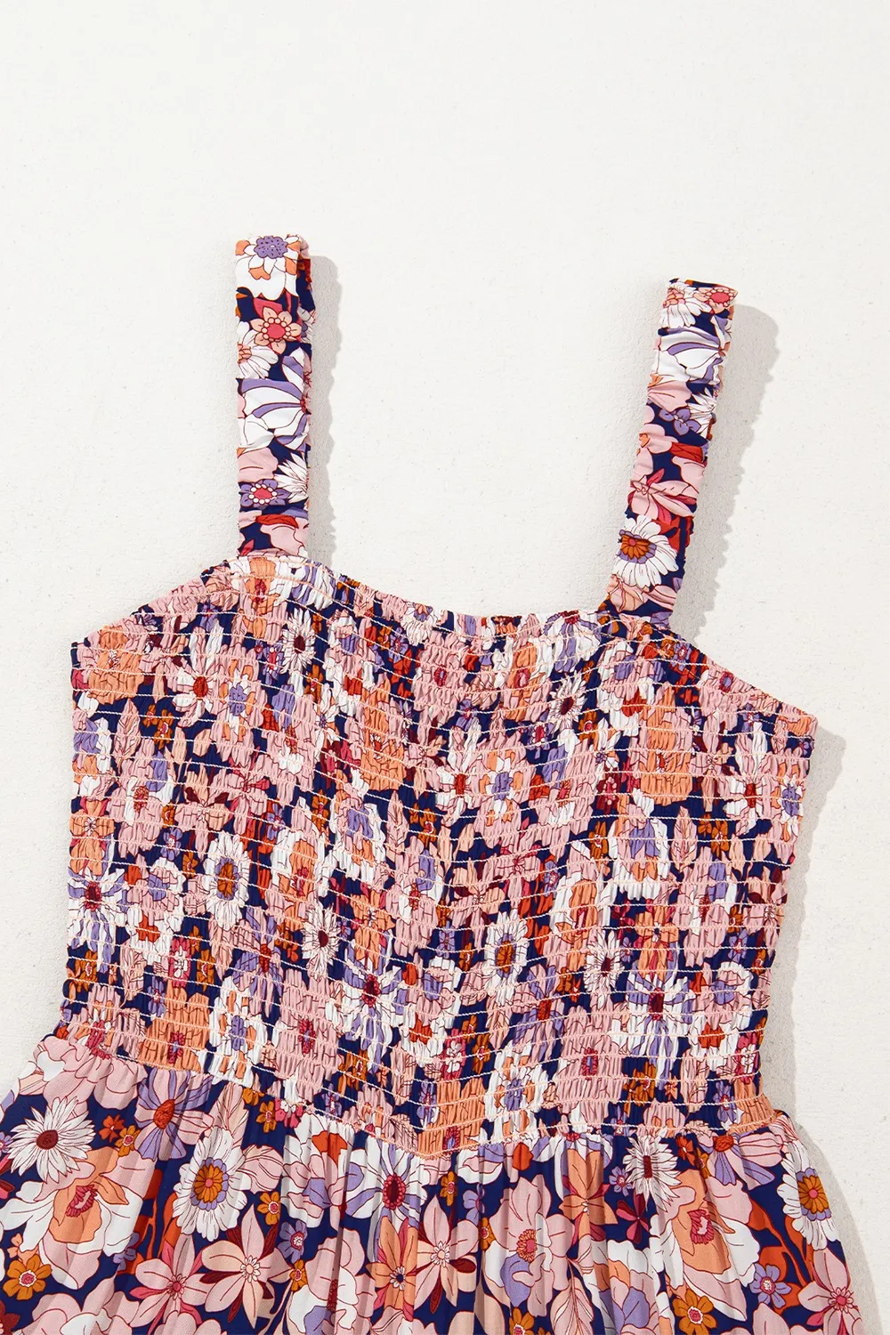 Floral Print Smocked High Waist Square Neck Jumpsuit, image 15