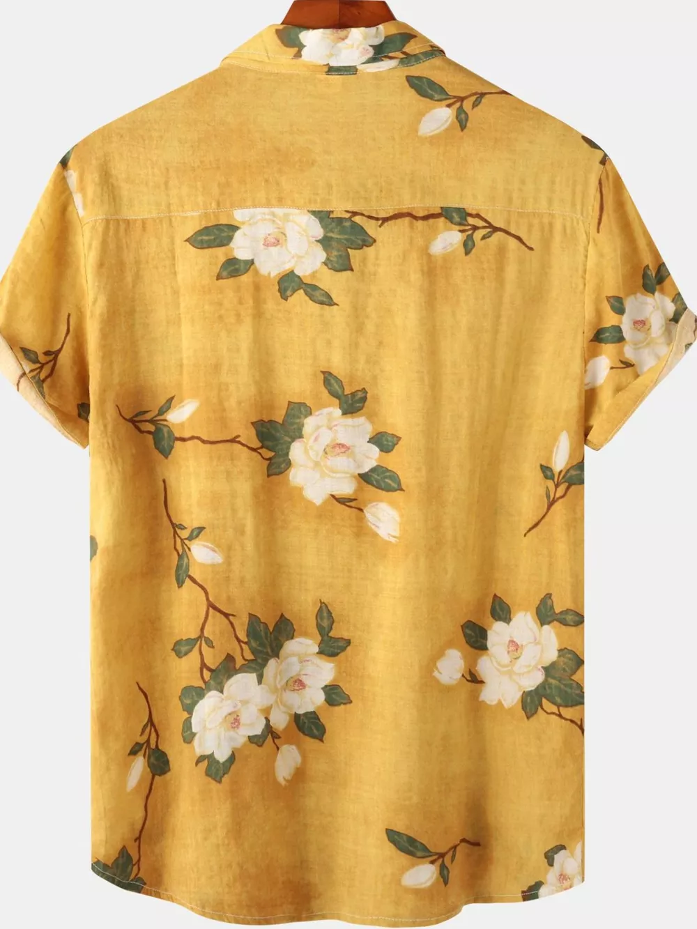 Men's Plus Size Floral Print Short Sleeve Shirt, image 2