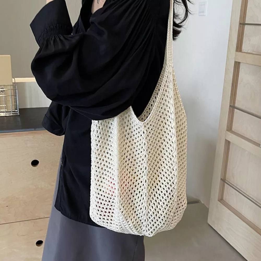 Crochet Knit Shoulder Bag, image 5