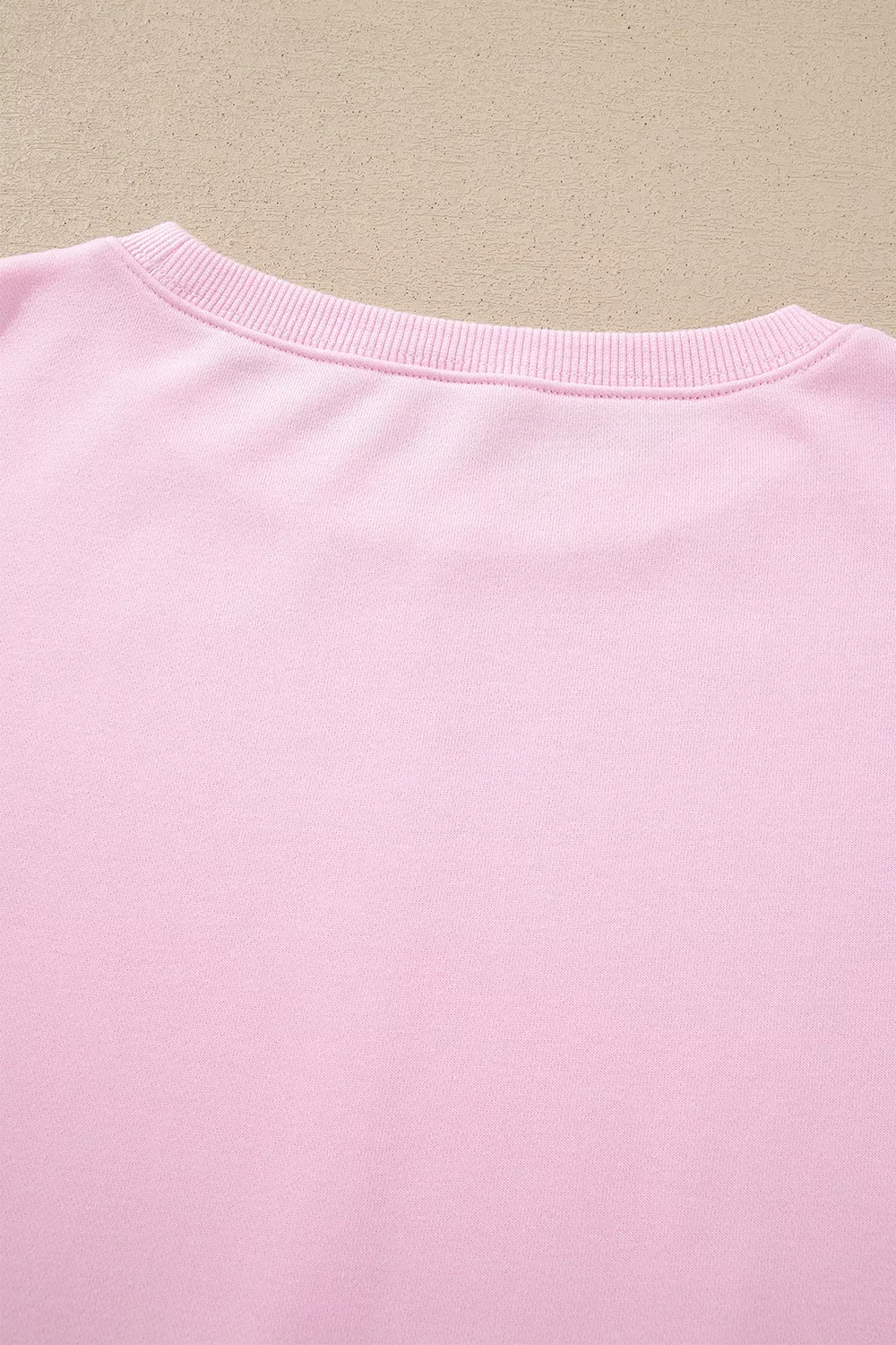 Solid Color Raw Seam Lace Detail Loose Casual Sweatshirt, image 9