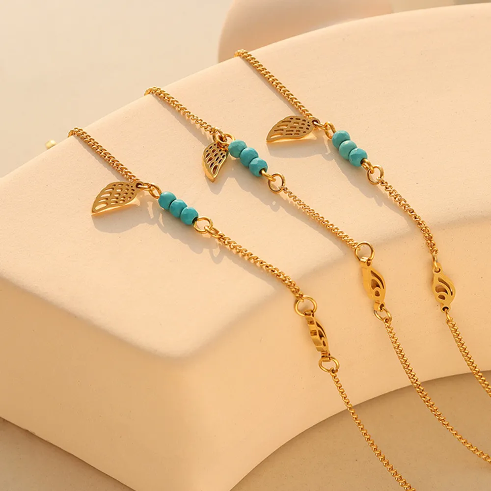 Titanium Steel Wing Shape Charm Anklet Bracelet, image 4