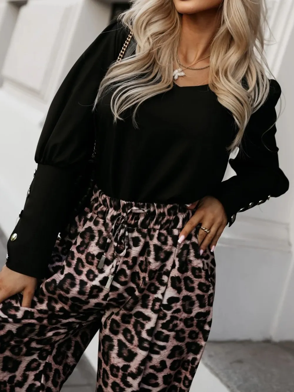 V-Neck Long Sleeve Blouse, image 9