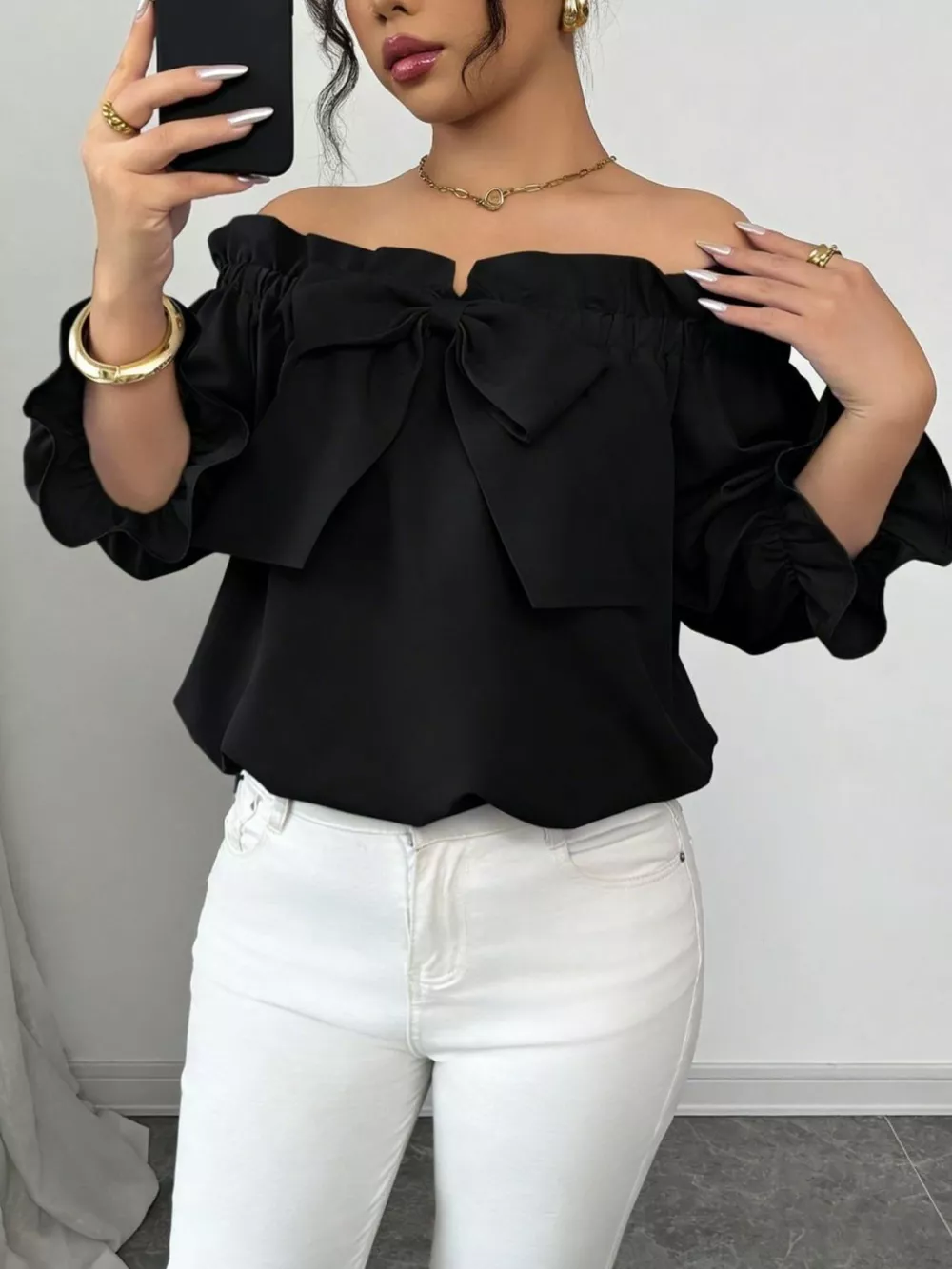 Bow Flounce Sleeve Blouse, image 8