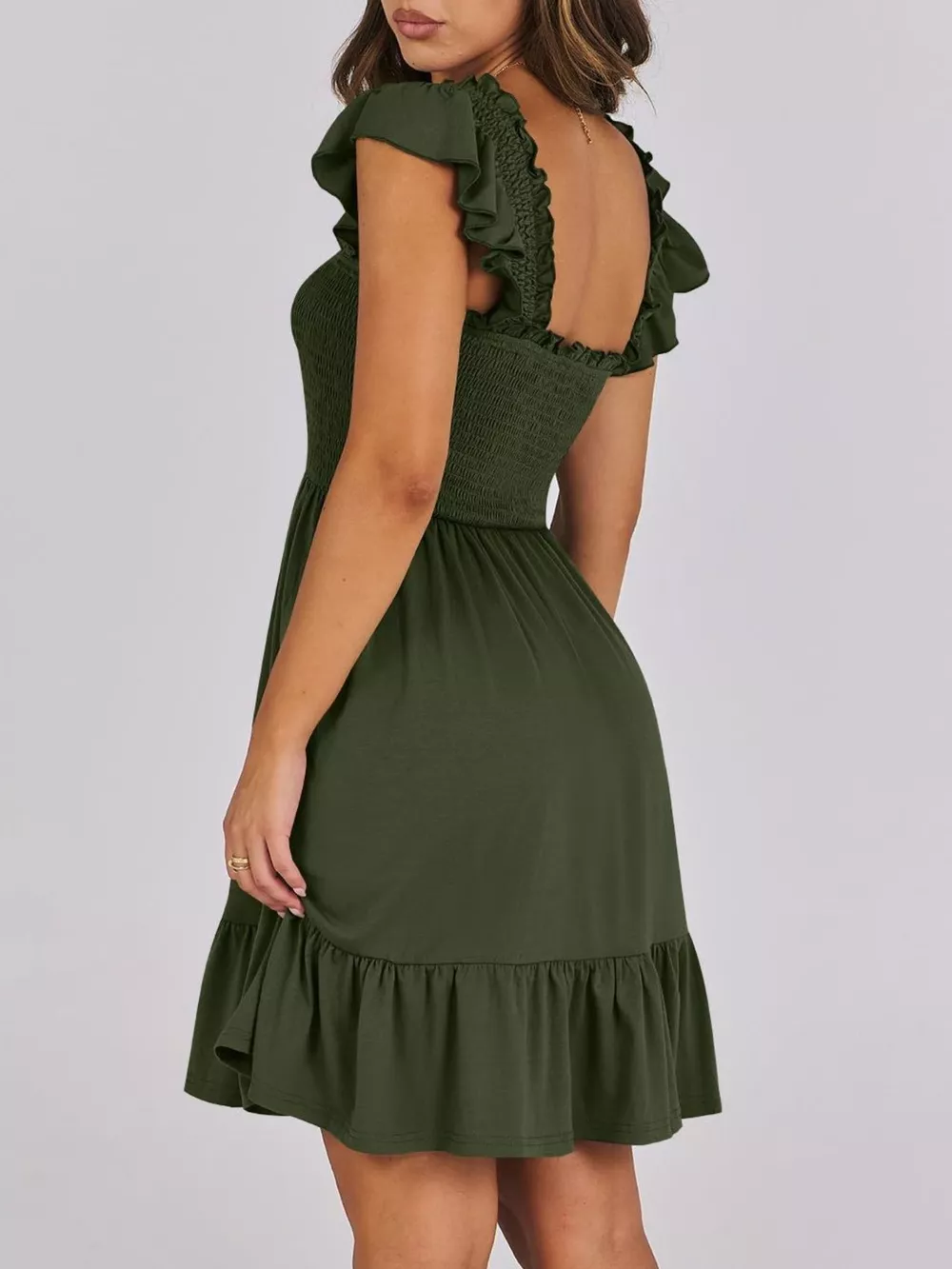 Smocked Ruffle Hem Mini Dress, image 21