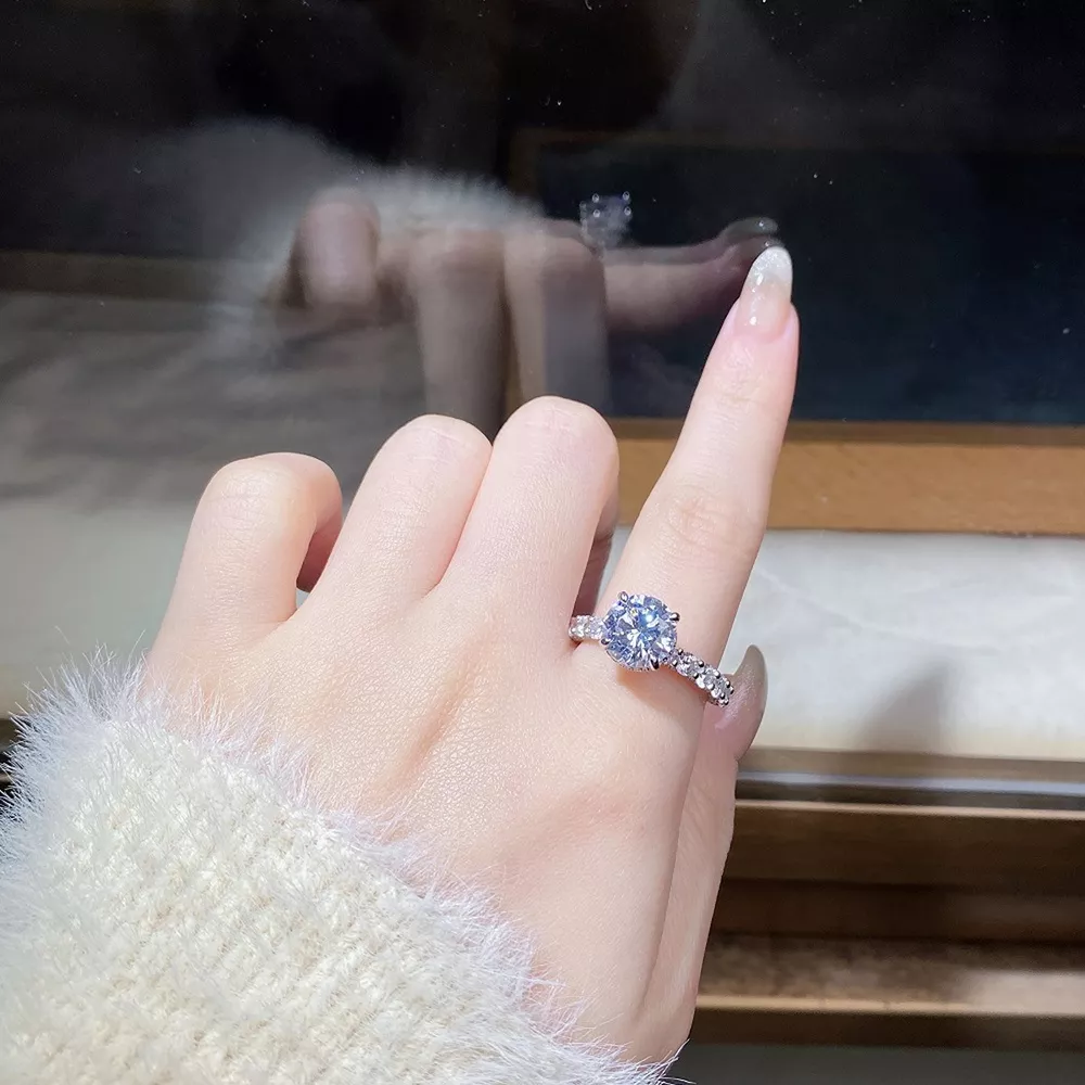 3 Carat 925 Sterling Silver Moissanite Ring, image 2