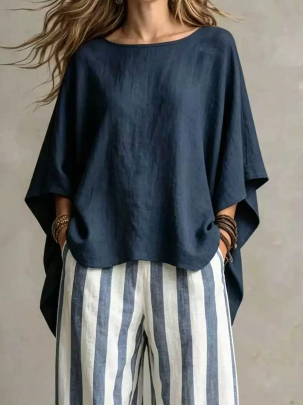Full Size Solid Color Top and Pants Set Plus Size, image 12