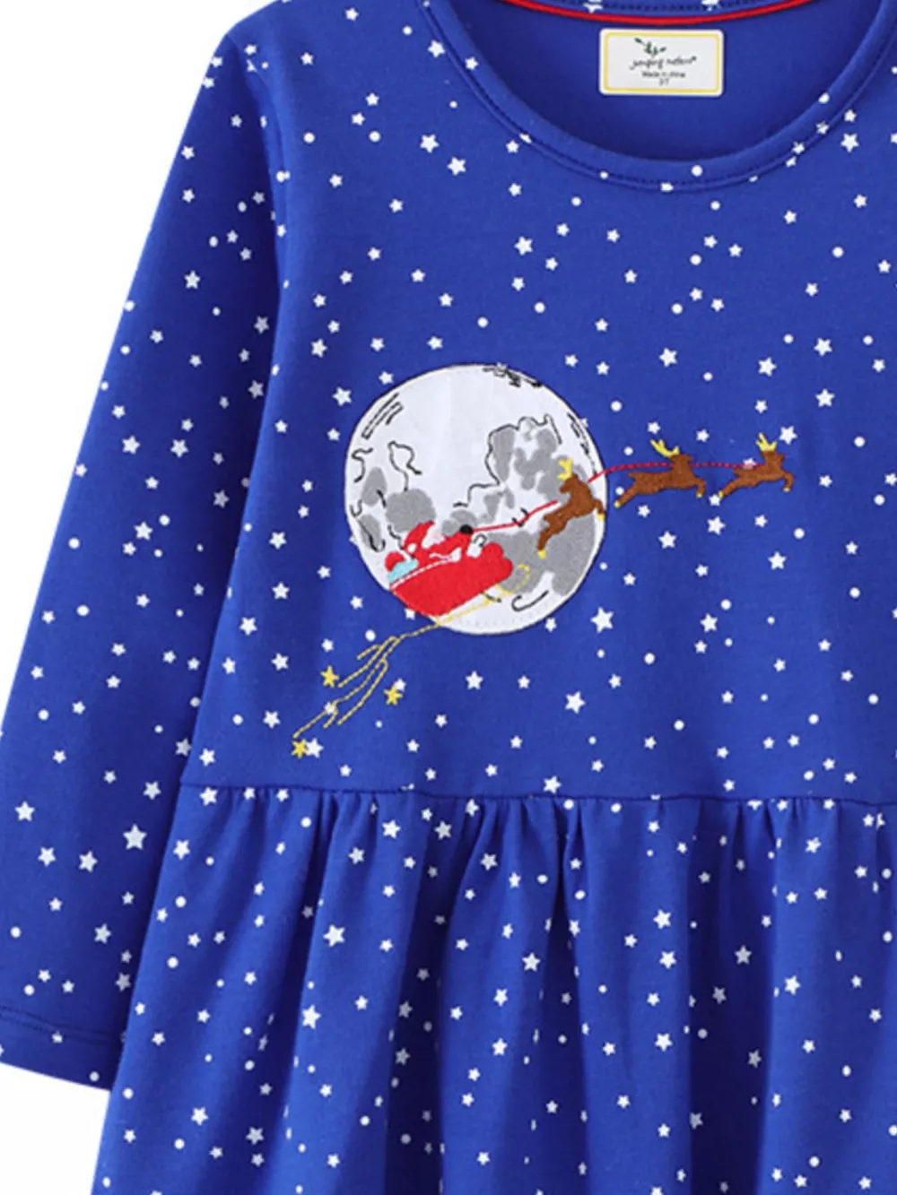 Children's Christmas Theme Long Sleeve Dress, image 3