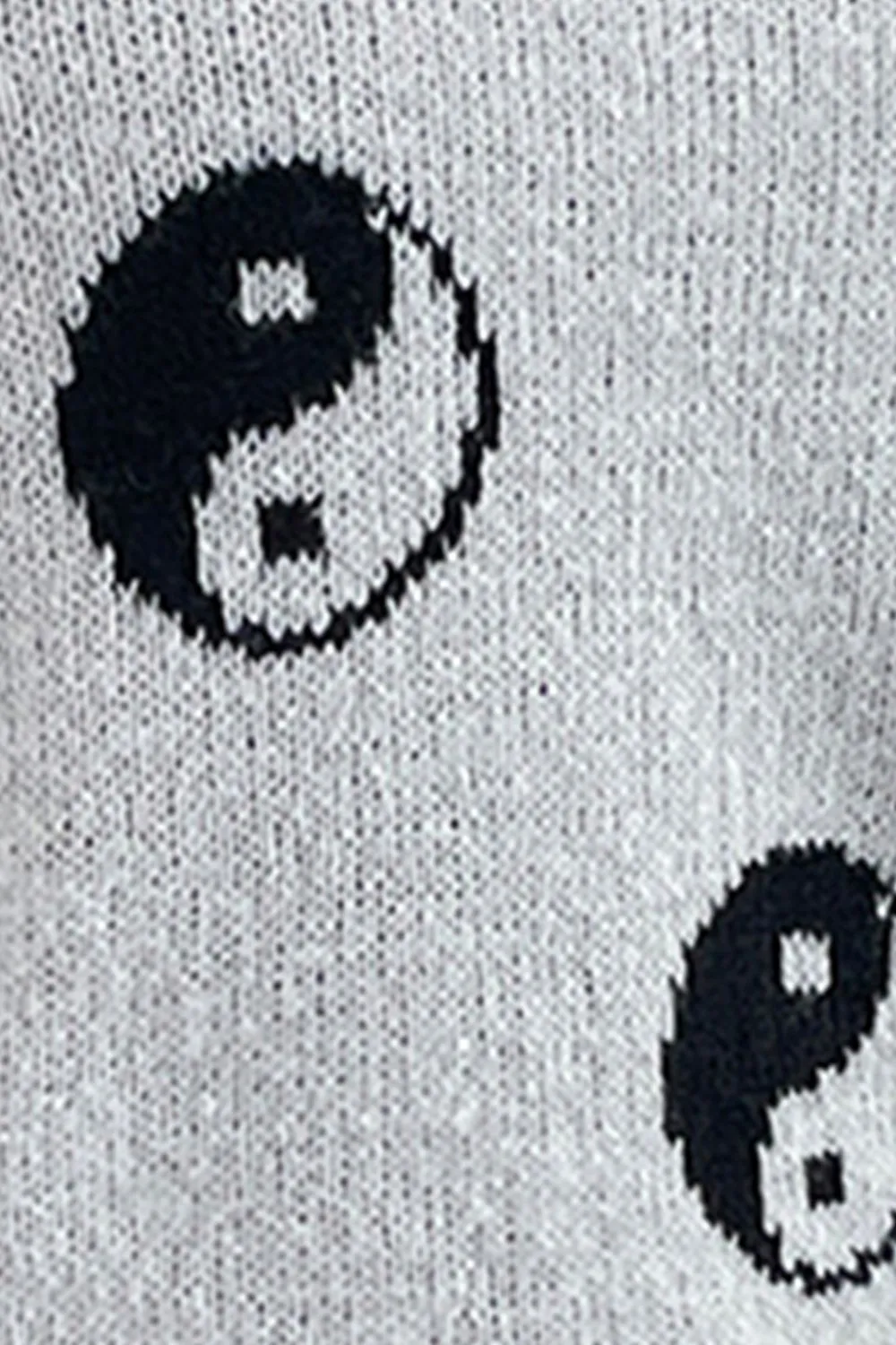 Graphic Mock Neck Dropped Shoulder Sweater, image 14
