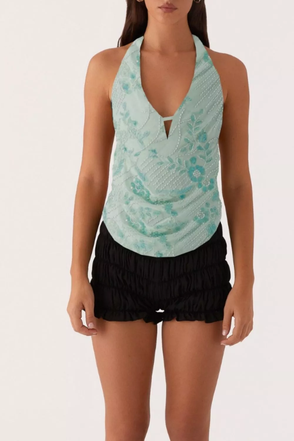 Bead Embellished Halter Neck Tank, image 8