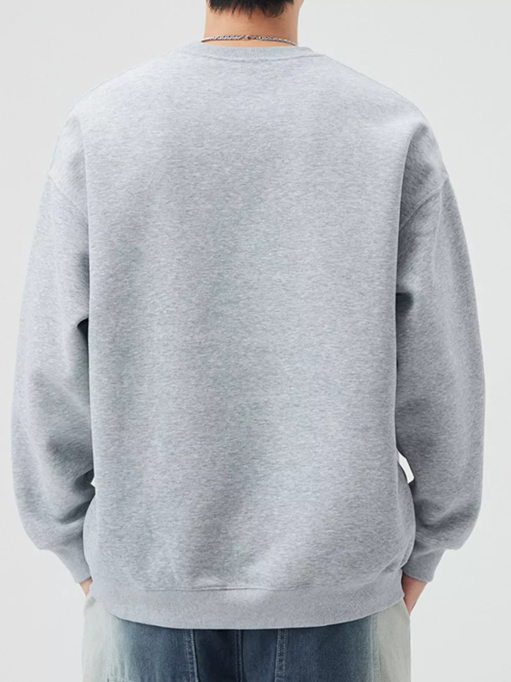 Men's Full Size Round Neck Dropped Shoulder Sweatshirt Plus Size, image 3