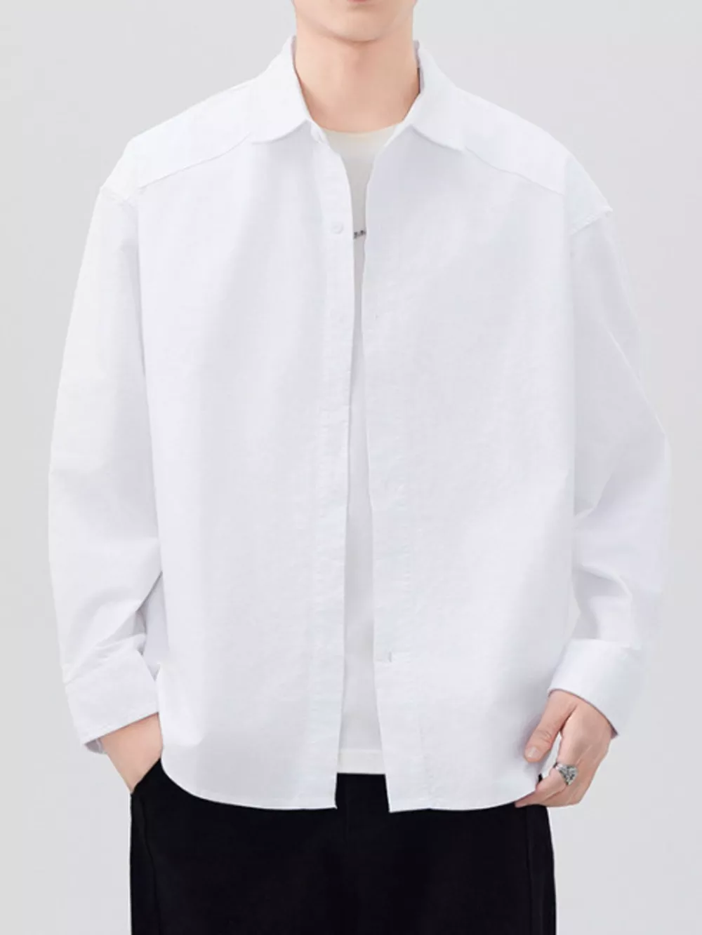 Men's Plus Size Button Up Long Sleeve Shirt, image 8