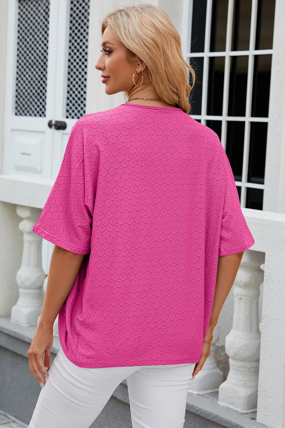 Eyelet Open Front Half Sleeve Cardigan, image 28