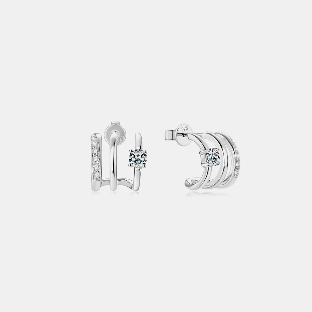 Moissanite 925 Sterling Silver Earrings, image 3